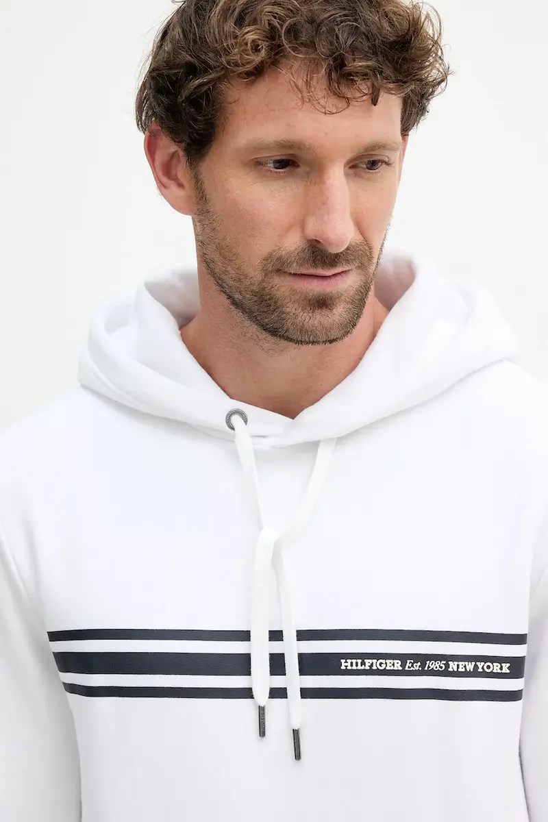 felpa uomo colore bianco con cappuccio MW0MW38332 miniatura 4