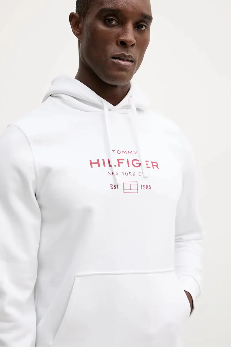 felpa uomo colore bianco con cappuccio MW0MW40864 miniatura 4