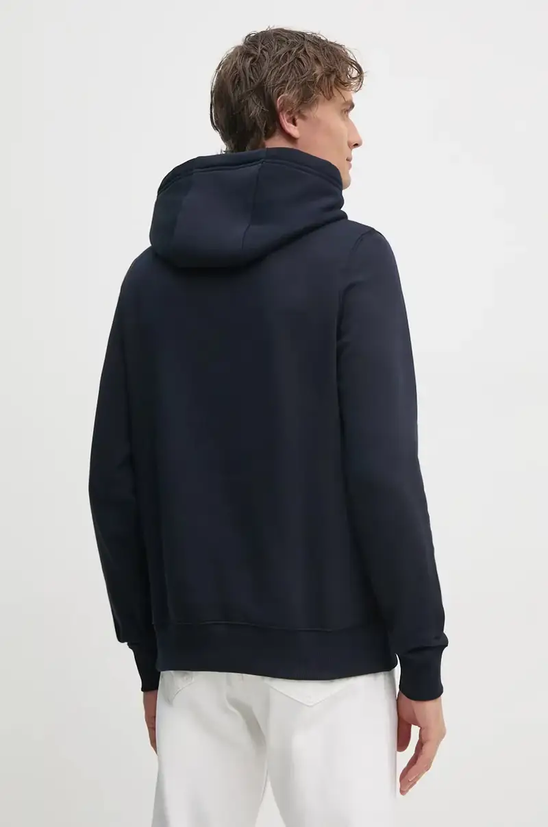 felpa uomo colore blu navy con cappuccio con applicazione MW0MW37361 miniatura 3