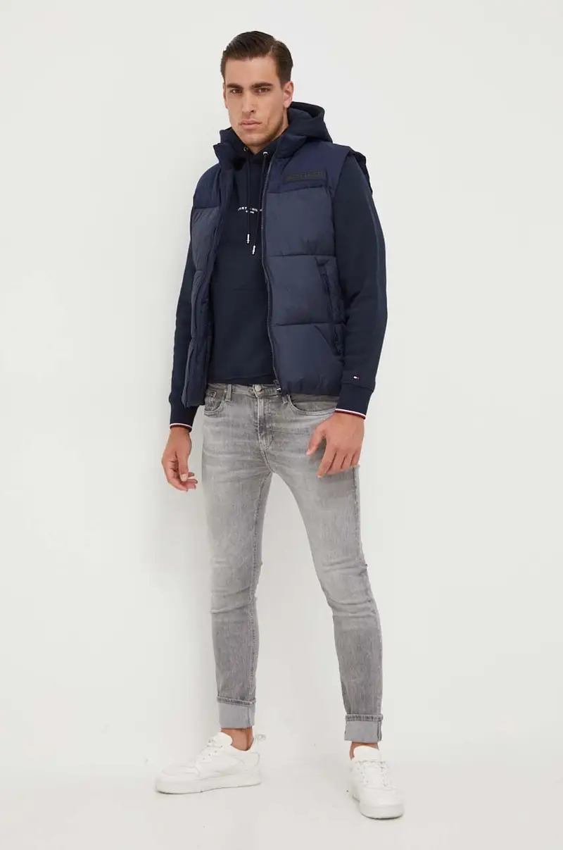 felpa uomo colore blu navy con cappuccio MW0MW32673 miniatura 2