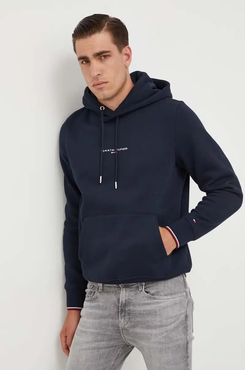 felpa uomo colore blu navy con cappuccio MW0MW32673