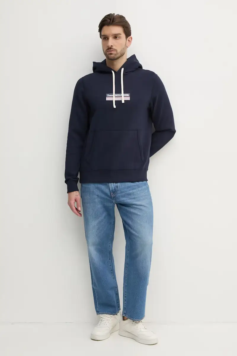 felpa uomo colore blu navy con cappuccio MW0MW38331 miniatura 2