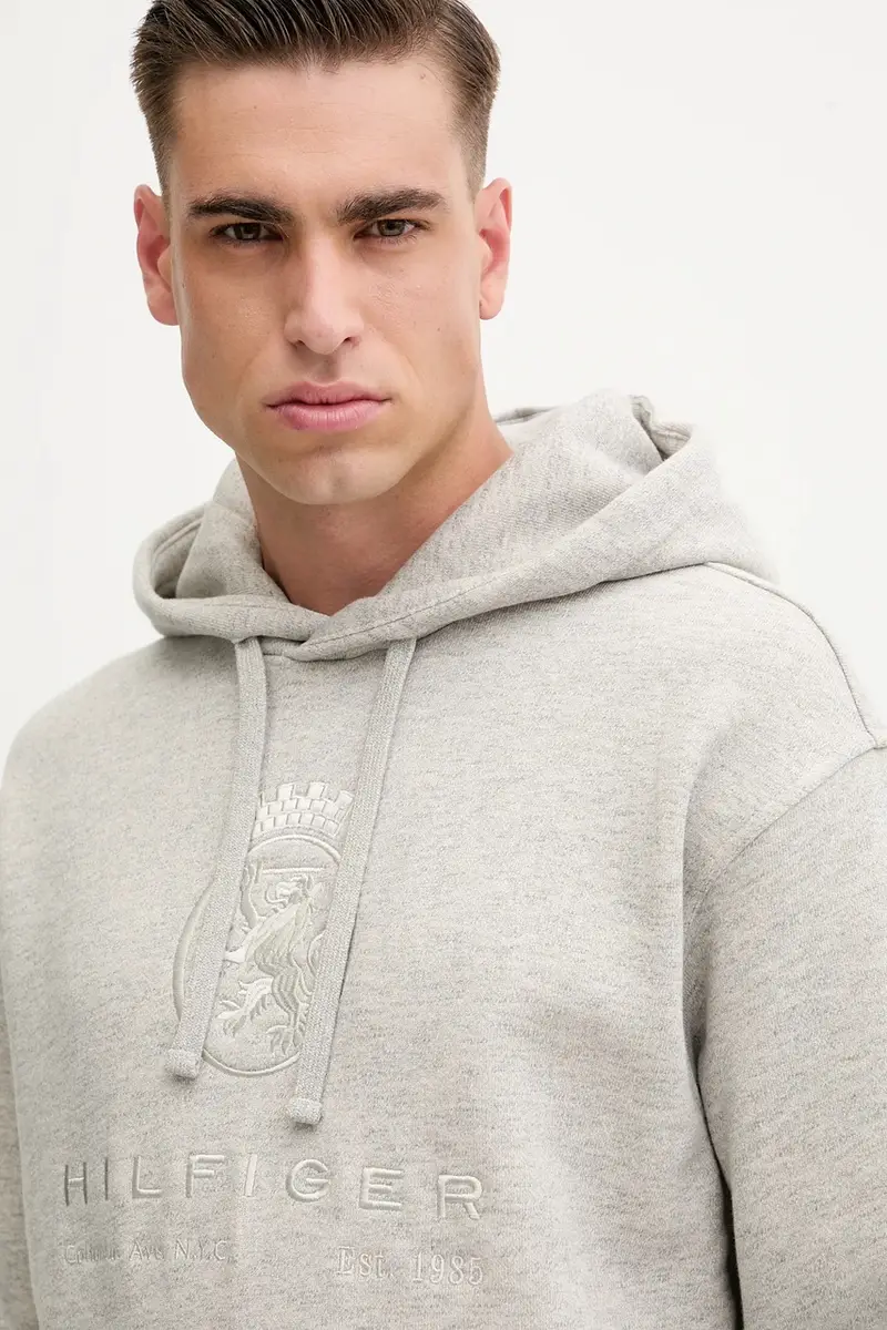 felpa uomo colore grigio con cappuccio MW0MW40046 miniatura 4