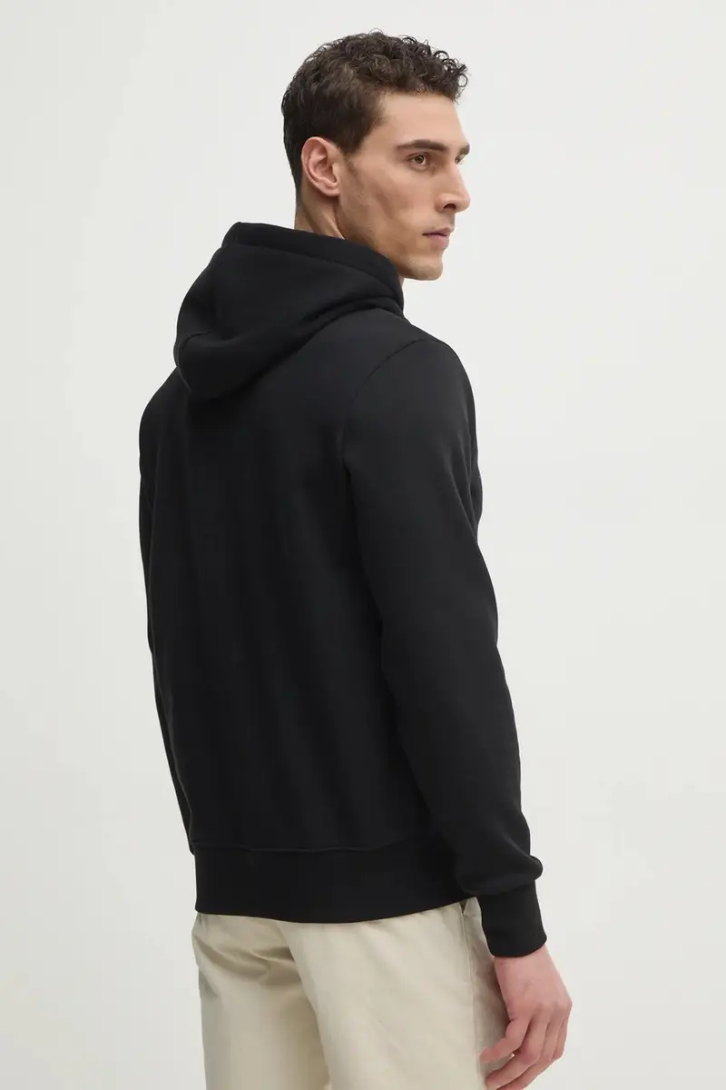 felpa uomo colore nero con cappuccio con applicazione MW0MW33631 miniatura 3