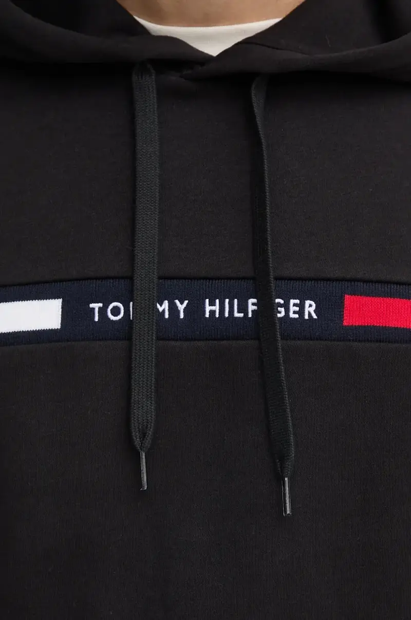 felpa uomo colore nero con cappuccio con applicazione MW0MW37361 miniatura 5