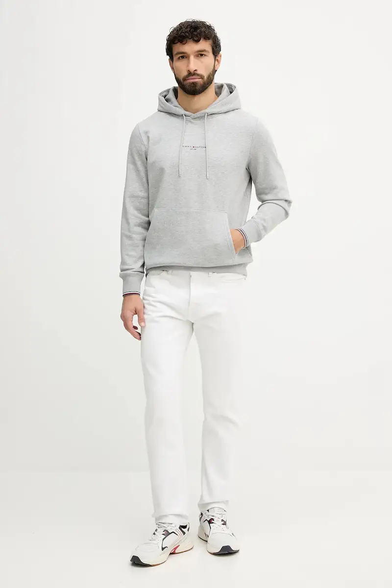 felpa uomo colore nero con cappuccio MW0MW32673 Grigio miniatura 2