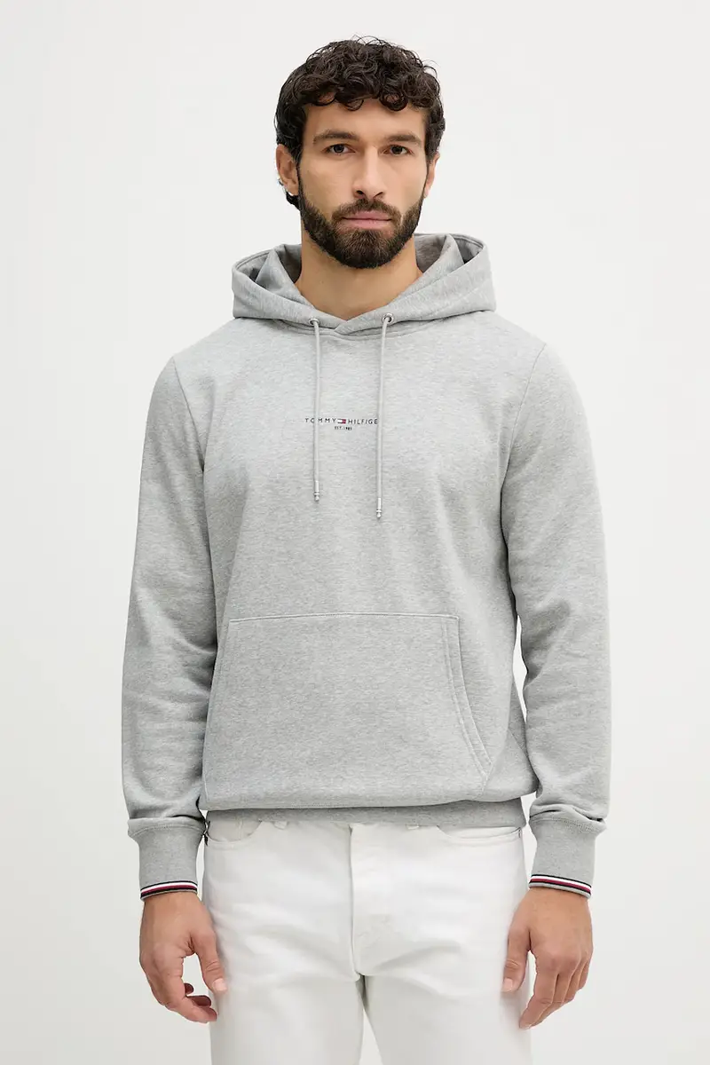 felpa uomo colore nero con cappuccio MW0MW32673 Grigio