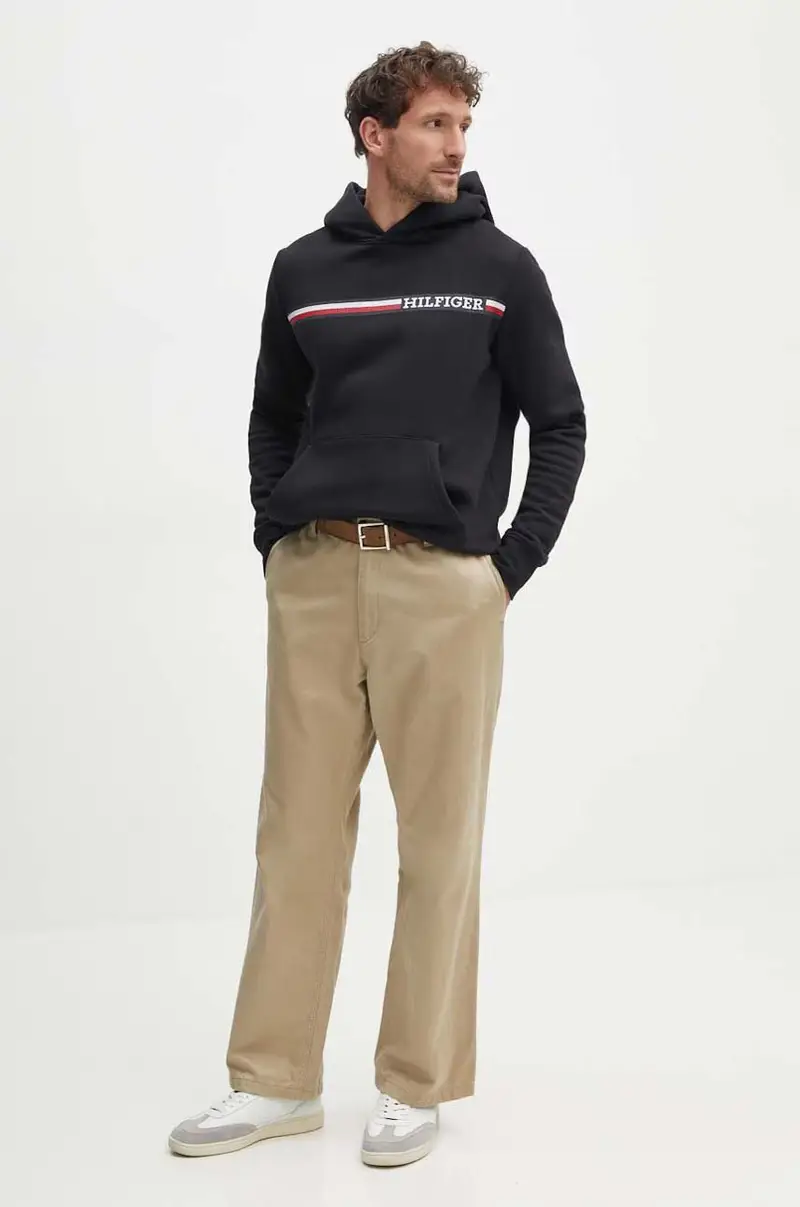 felpa uomo colore nero con cappuccio MW0MW36737 miniatura 2