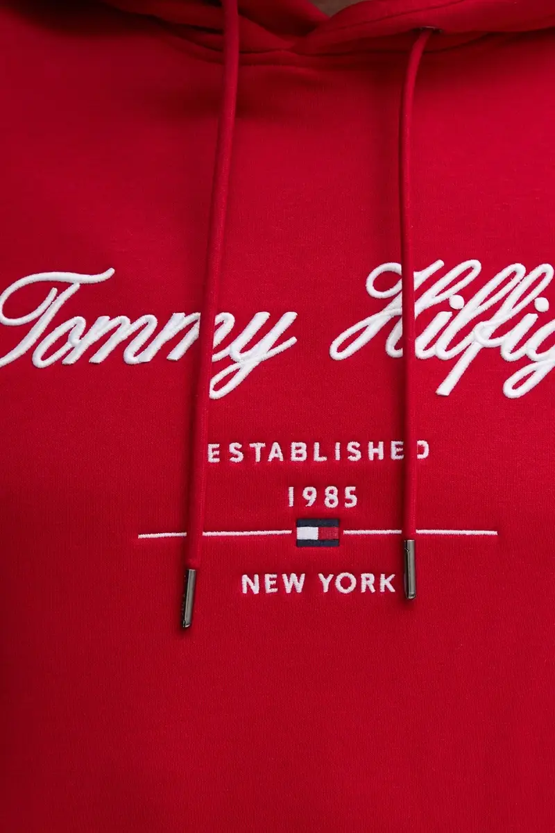 felpa uomo colore rosso con cappuccio con applicazione MW0MW33631 miniatura 5