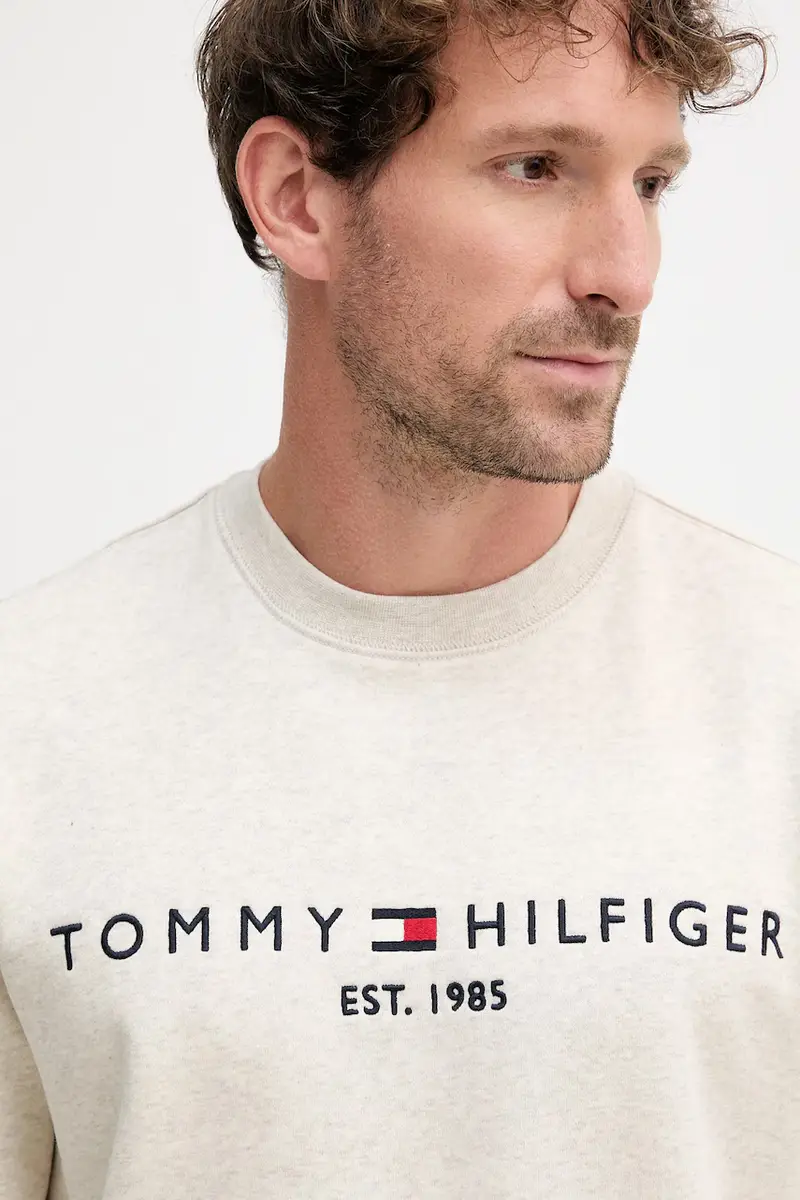 felpa uomo colore verde con applicazione Beige miniatura 3