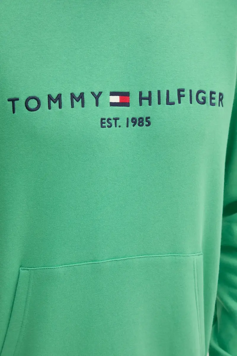 felpa uomo colore verde con cappuccio con applicazione miniatura 5