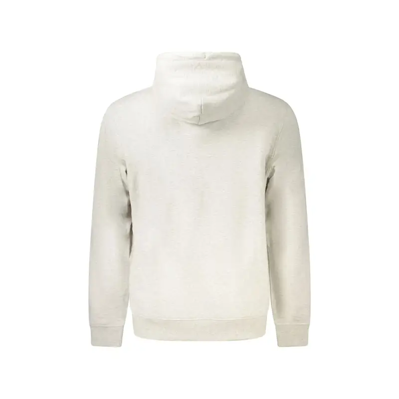 Felpa Uomo Grigia Cappuccio Garzata Tascone Logo Grigio miniatura 2