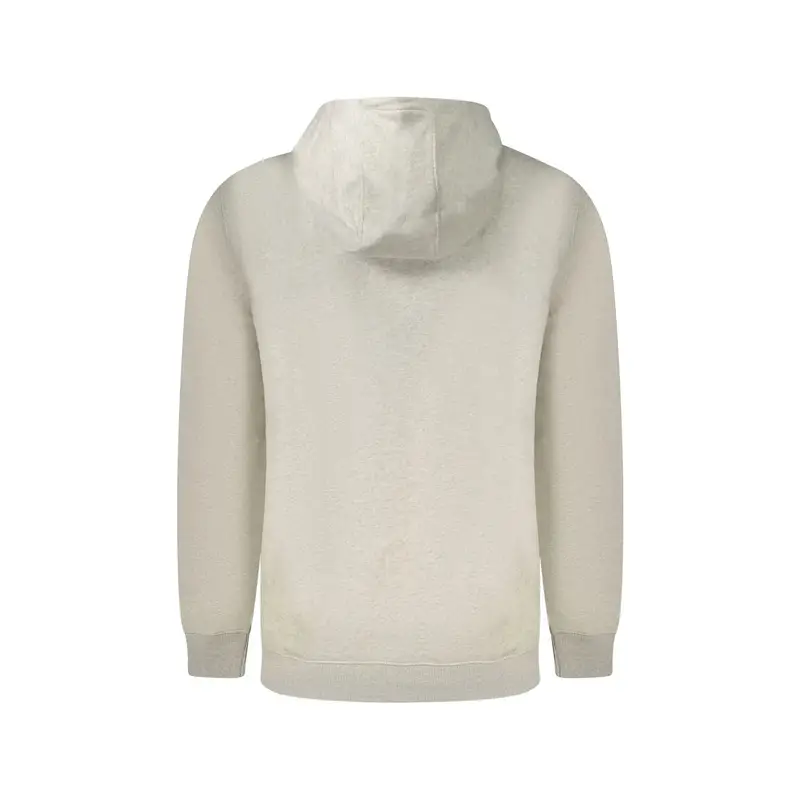 Felpa Uomo Grigia Con Cappuccio Felpata Tascone Logo Grigio miniatura 2