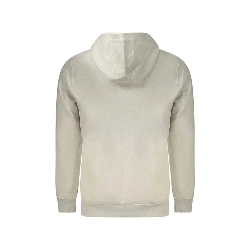 Felpa Uomo Grigia con Zip Cappuccio Logo Grigio miniatura 2