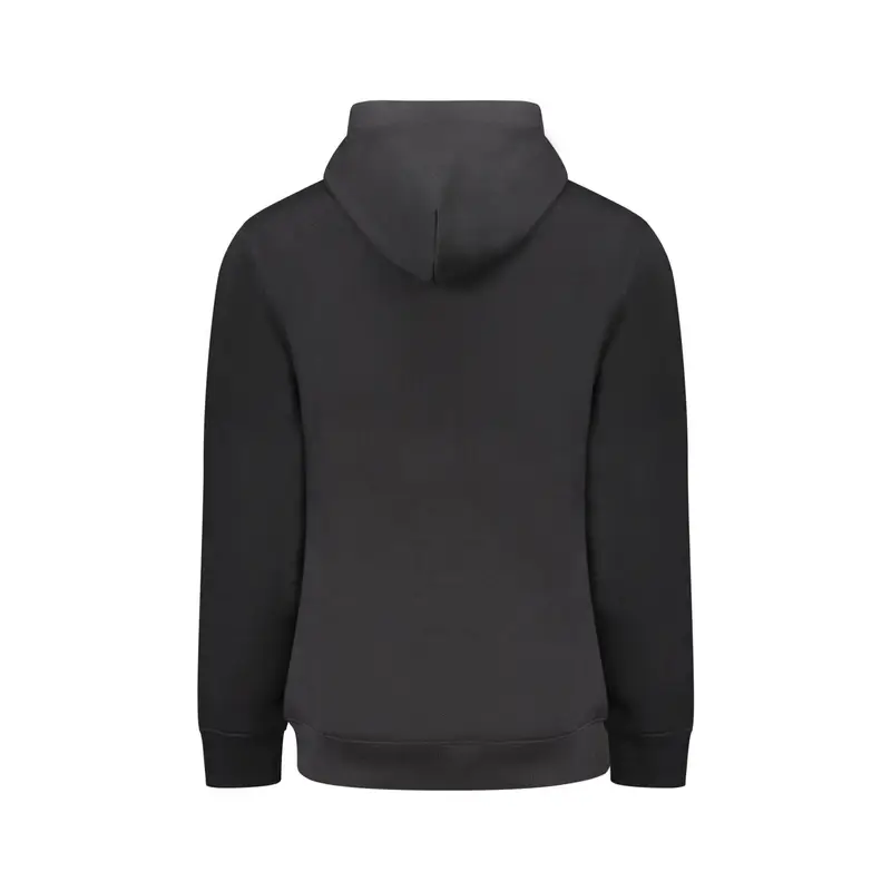 Felpa Uomo Nera Cappuccio Felpata Tascone Logo Nero miniatura 2