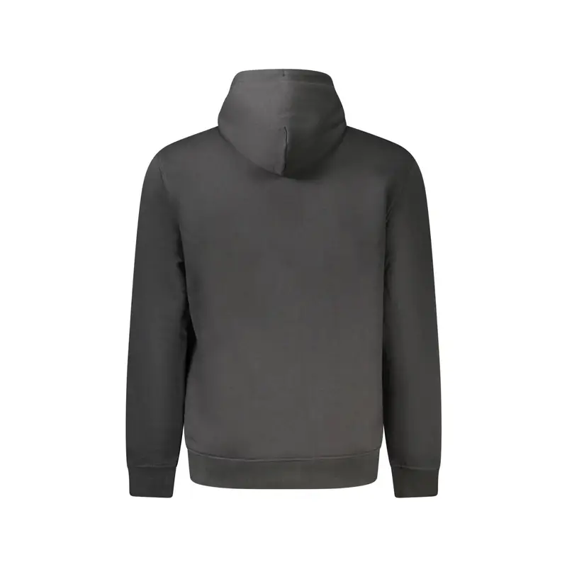 Felpa Uomo Nera Cappuccio Felpata Tascone Logo Nero miniatura 2