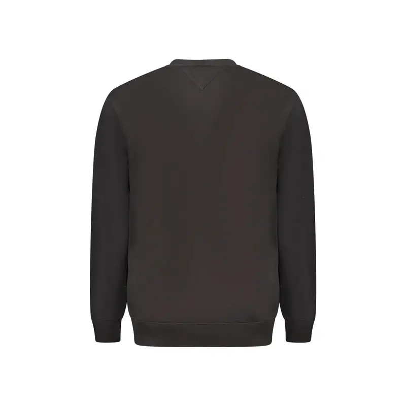 Felpa Uomo Nera Girocollo Felpata Logo Nero miniatura 2