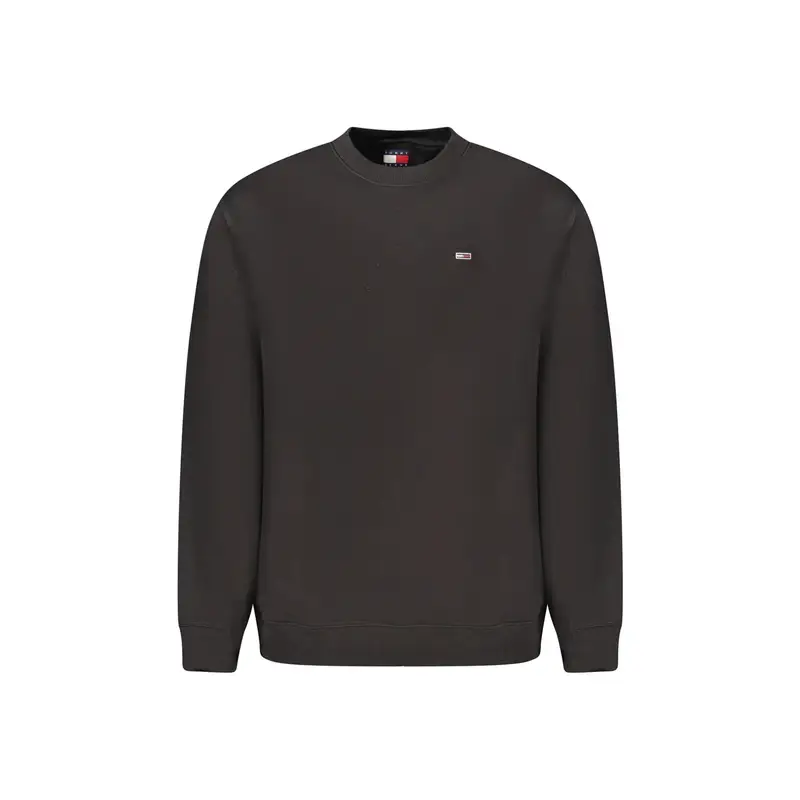 Felpa Uomo Nera Girocollo Felpata Logo Nero