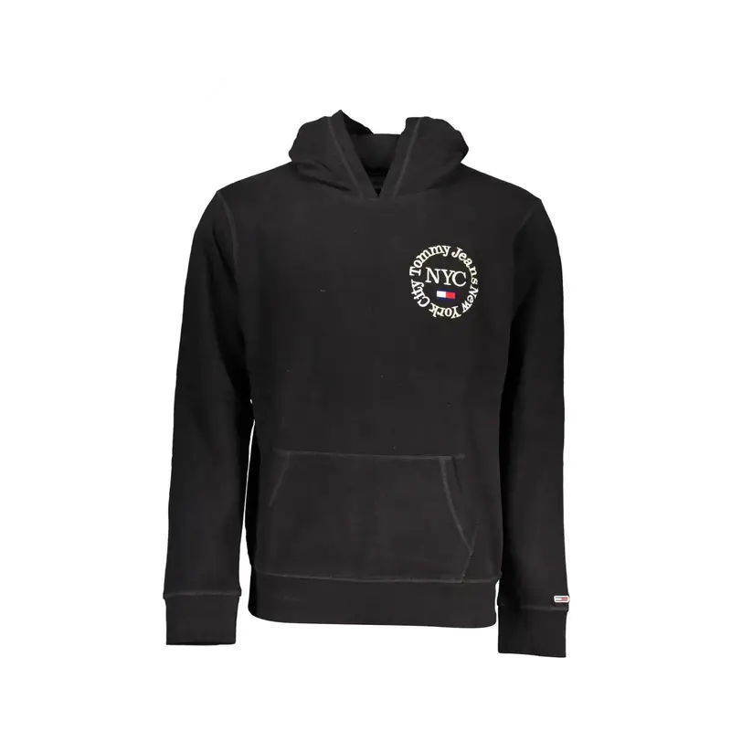 Felpa Uomo Nera Ricamo Nero