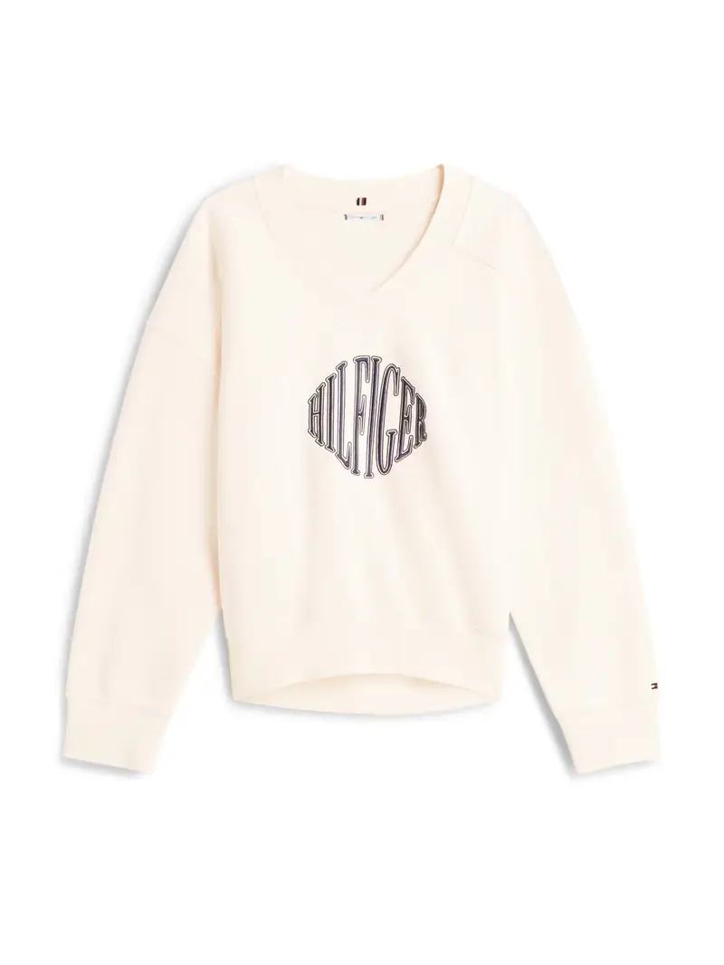 Felpa 'VARSITY' crema / navy