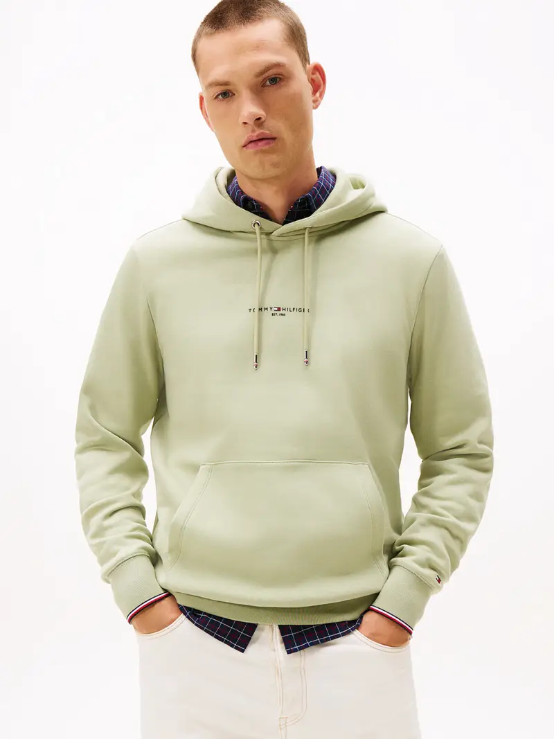 Felpa verde pastello / nero miniatura 2