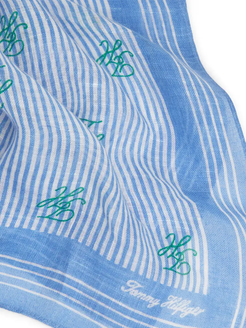 Foulard blu reale / lime / bianco miniatura 3