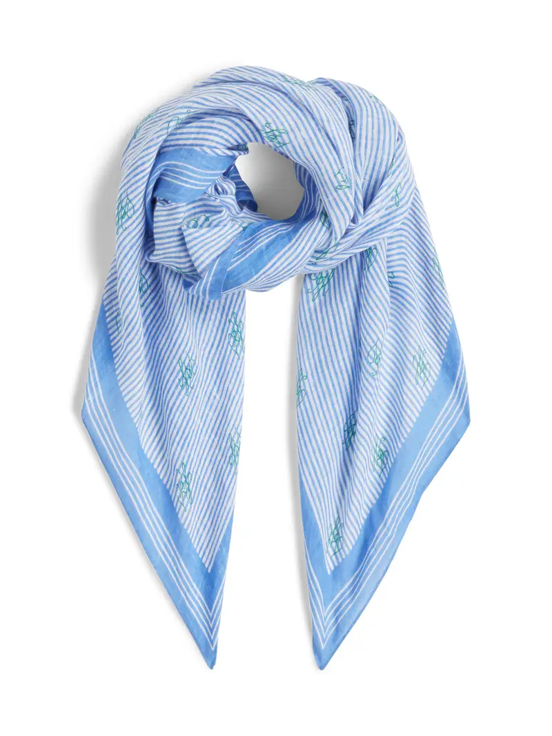 Foulard blu reale / lime / bianco