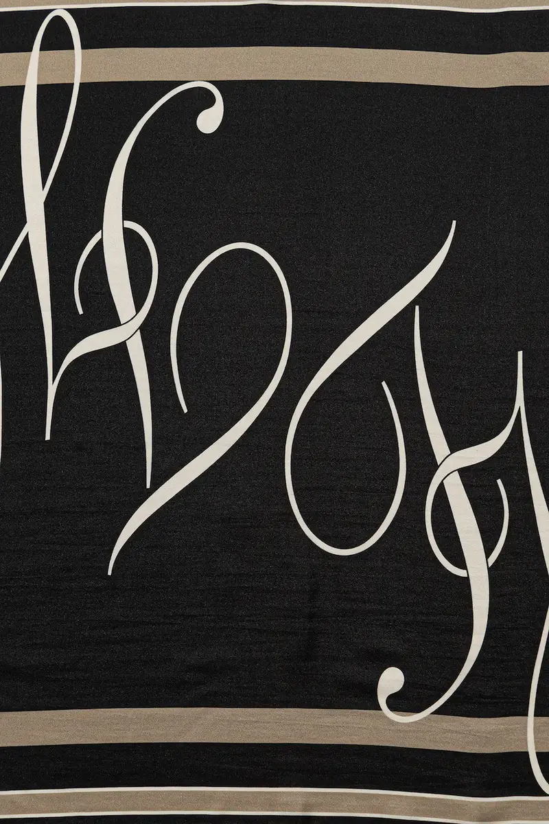 foulard in seta donna colore nero AW0AW17967 miniatura 3