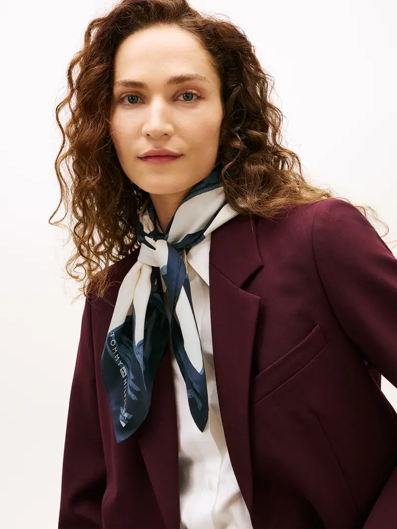 Foulard navy / blu fumo / bianco naturale miniatura 2