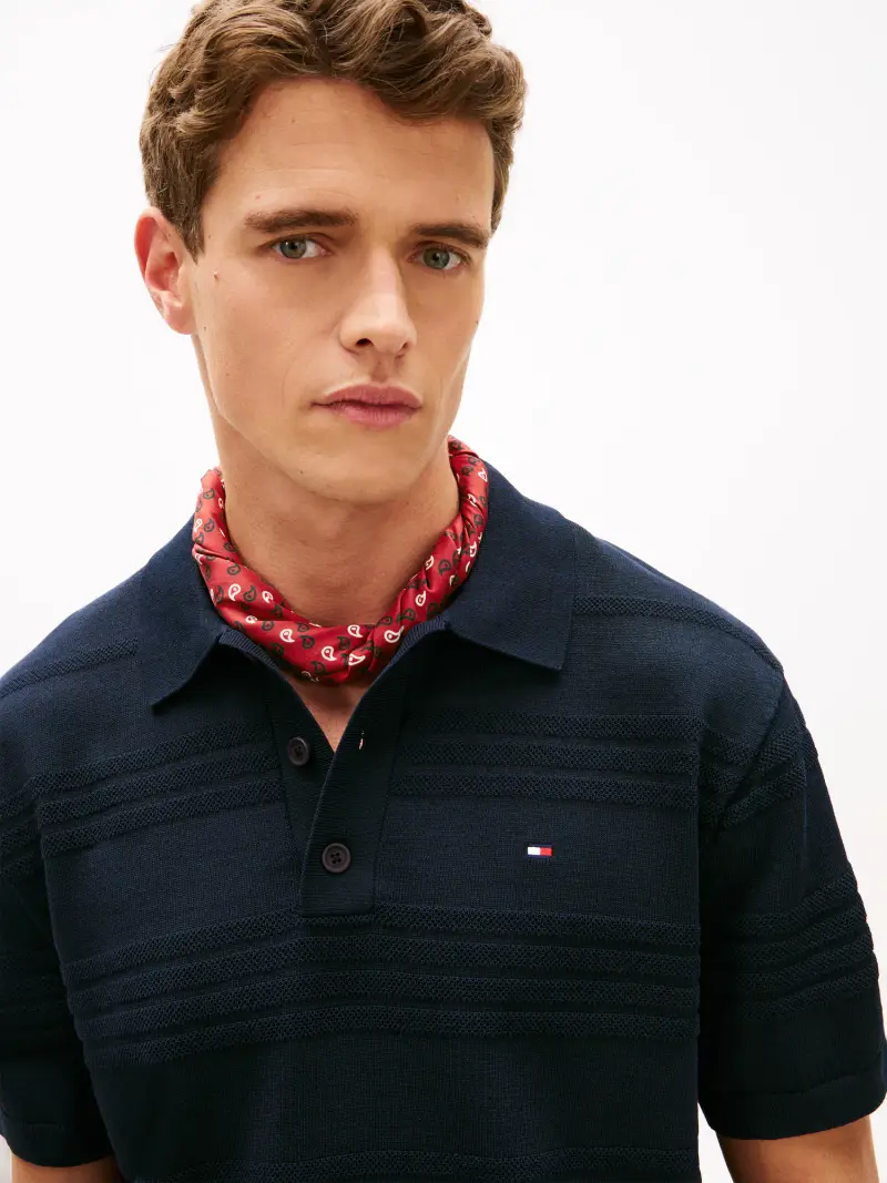 Foulard rosso sangue / nero / bianco miniatura 2