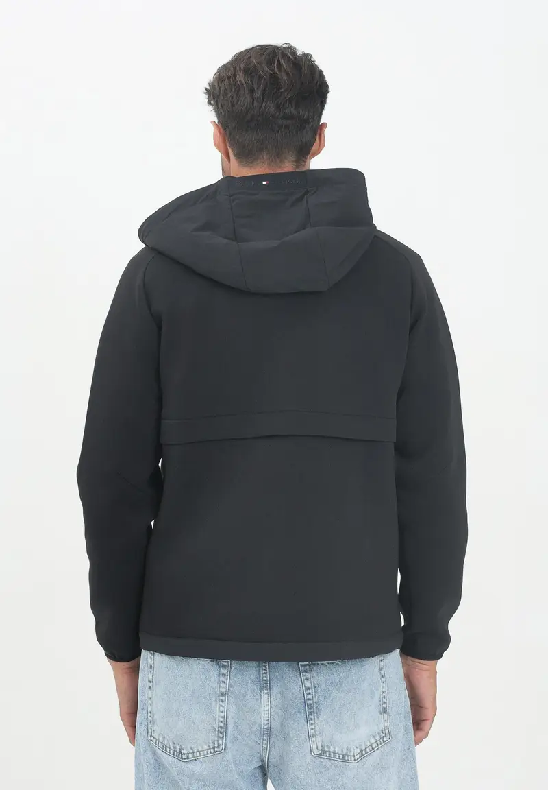 TOMMY HILFIGER Giacca a vento nera da uomo con logo miniatura 2