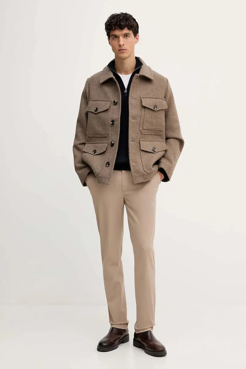 giacca camicia con lana colore marrone MW0MW40624 miniatura 2