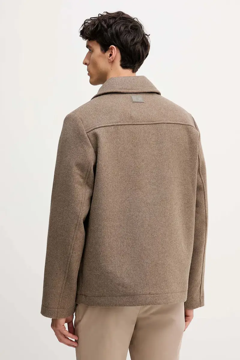 giacca camicia con lana colore marrone MW0MW40624 miniatura 3