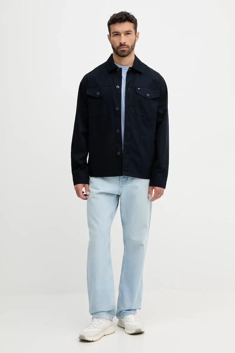 giacca-camicia di cotone colore blu navy MW0MW39634 miniatura 2