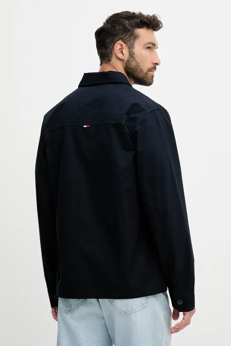 giacca-camicia di cotone colore blu navy MW0MW39634 miniatura 3