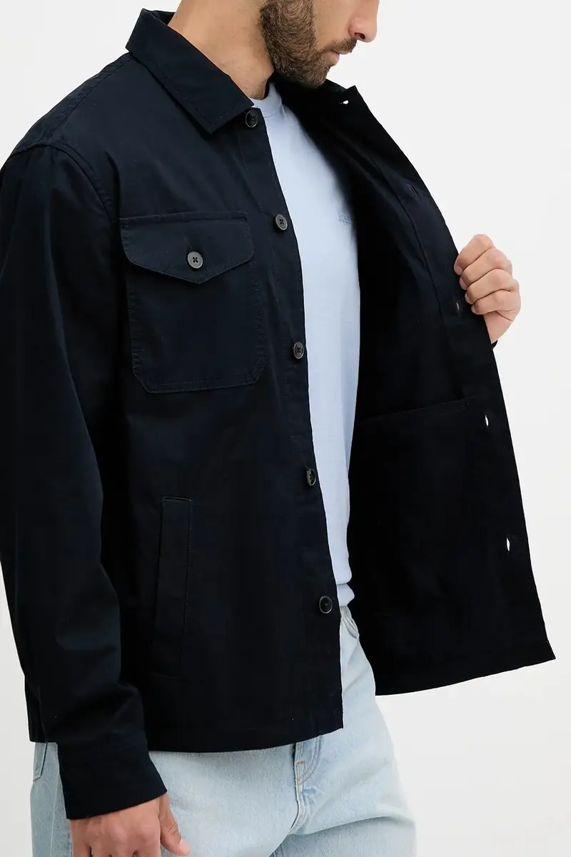 giacca-camicia di cotone colore blu navy MW0MW39634 miniatura 5