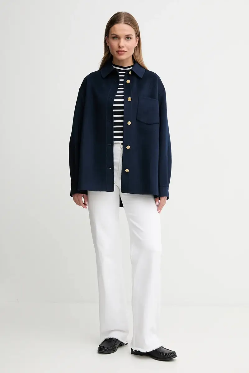 giacca con lana colore blu navy WW0WW46558 miniatura 2