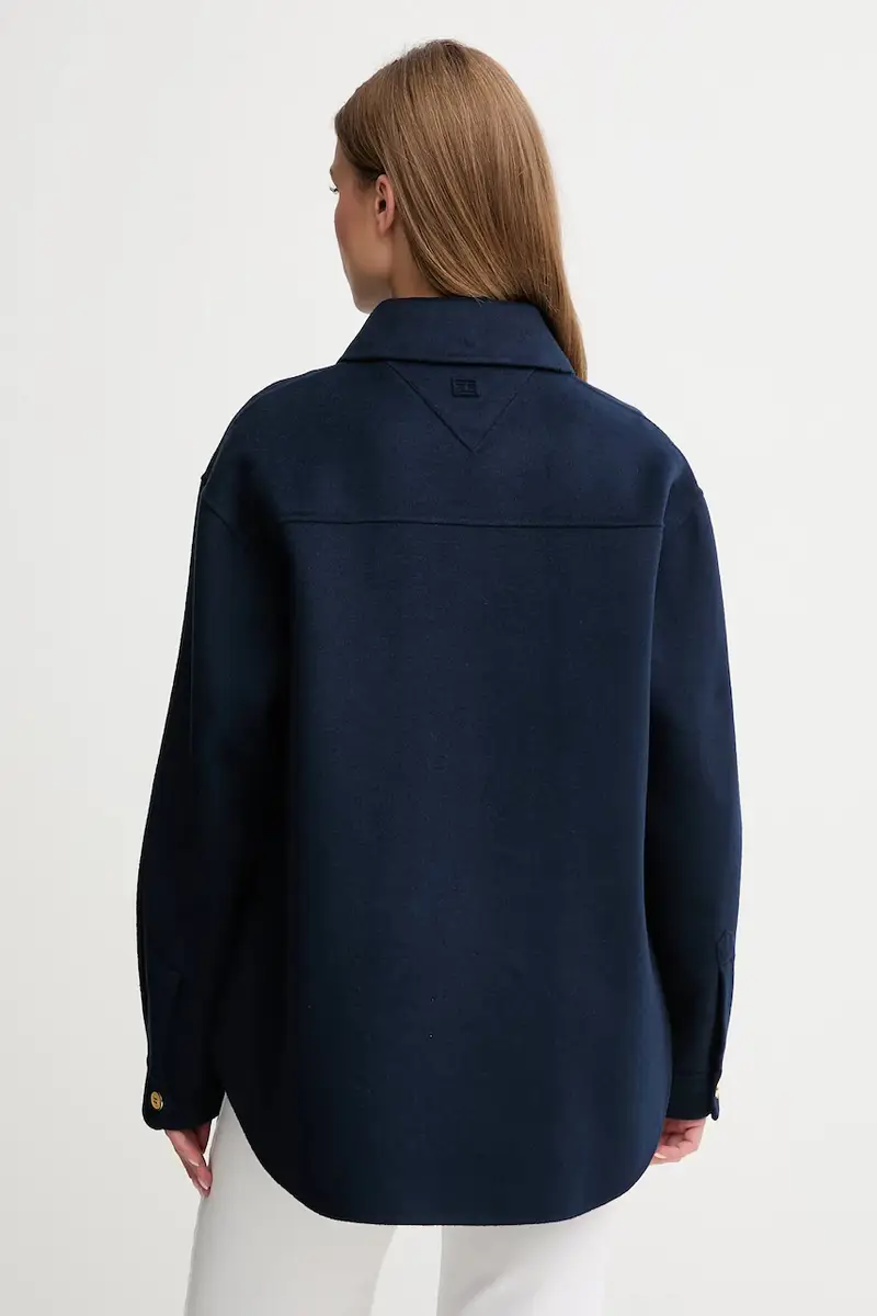 giacca con lana colore blu navy WW0WW46558 miniatura 3