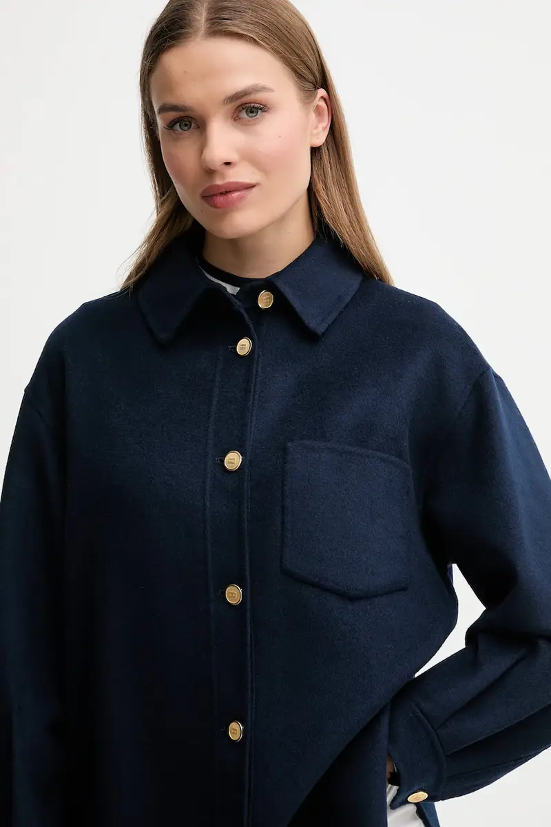 giacca con lana colore blu navy WW0WW46558 miniatura 4