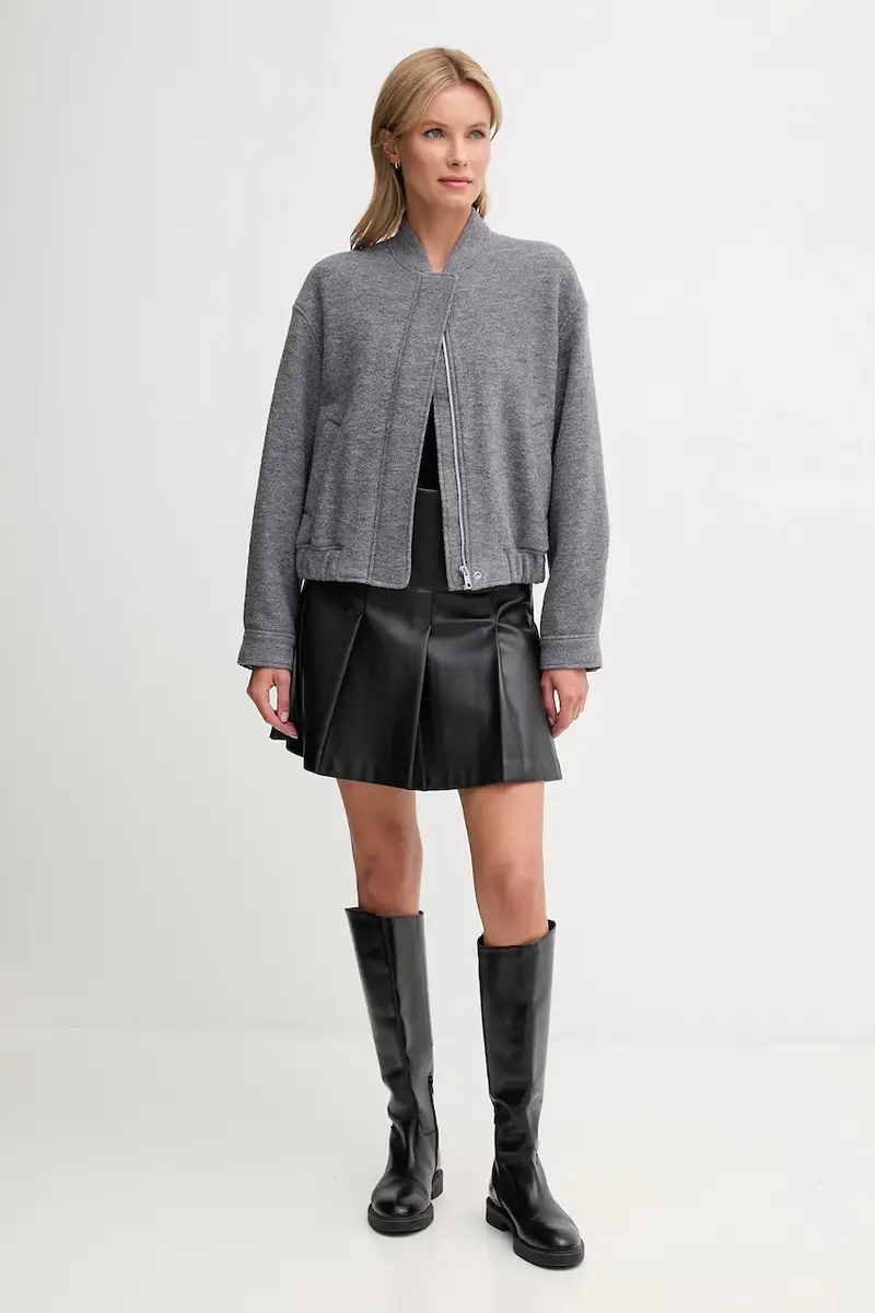 giacca con lana colore grigio WW0WW45724 miniatura 2