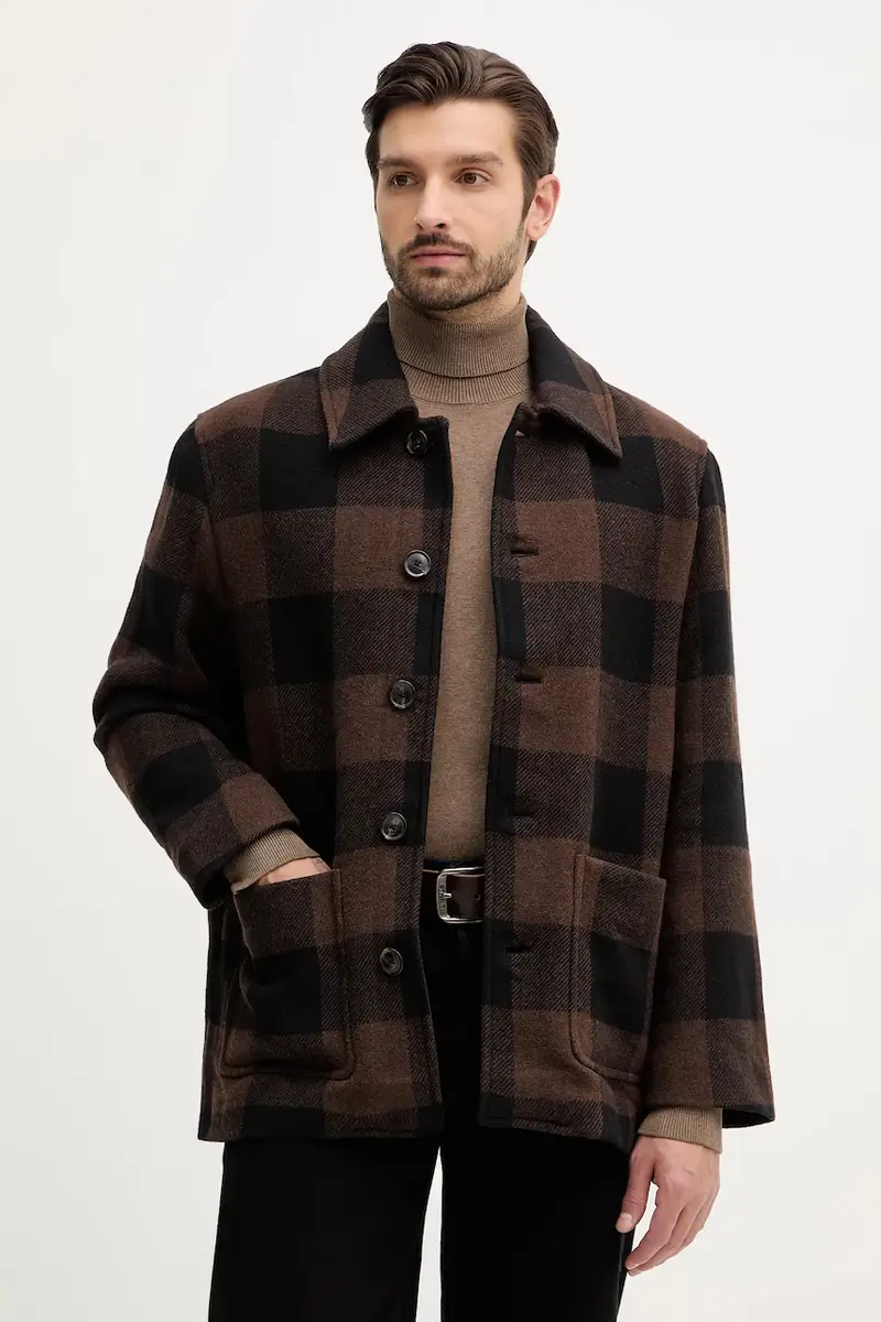 giacca con lana colore marrone MW0MW40623