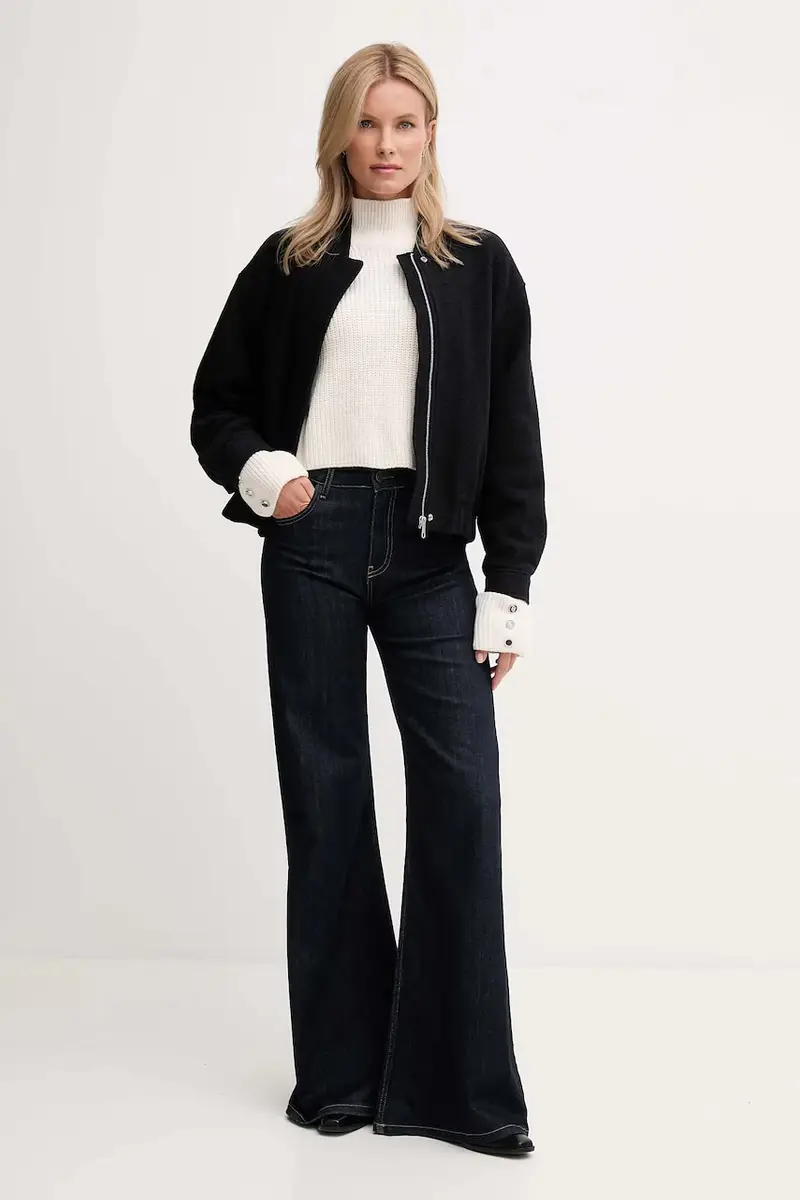 giacca con lana colore nero WW0WW45724 miniatura 2