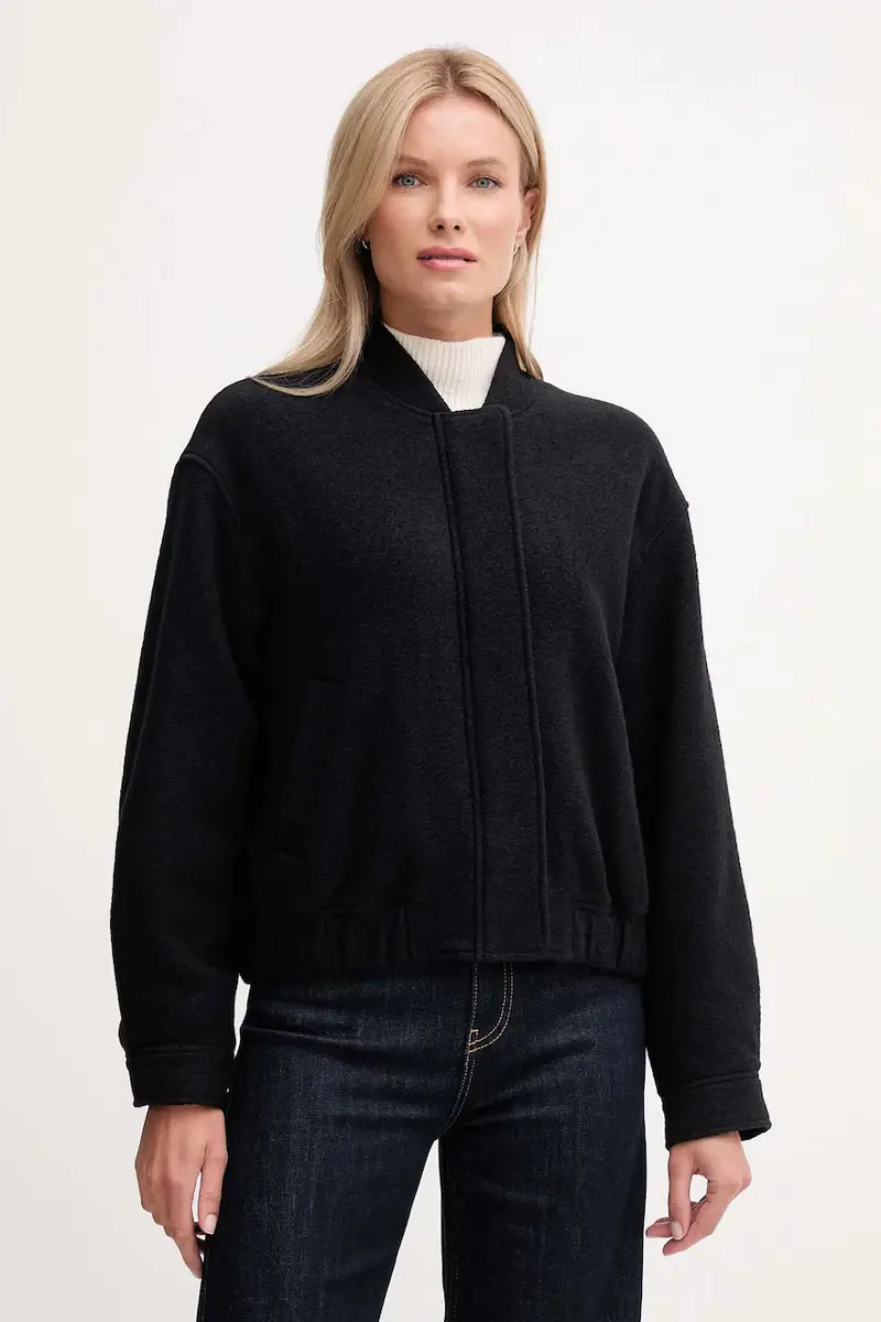 giacca con lana colore nero WW0WW45724