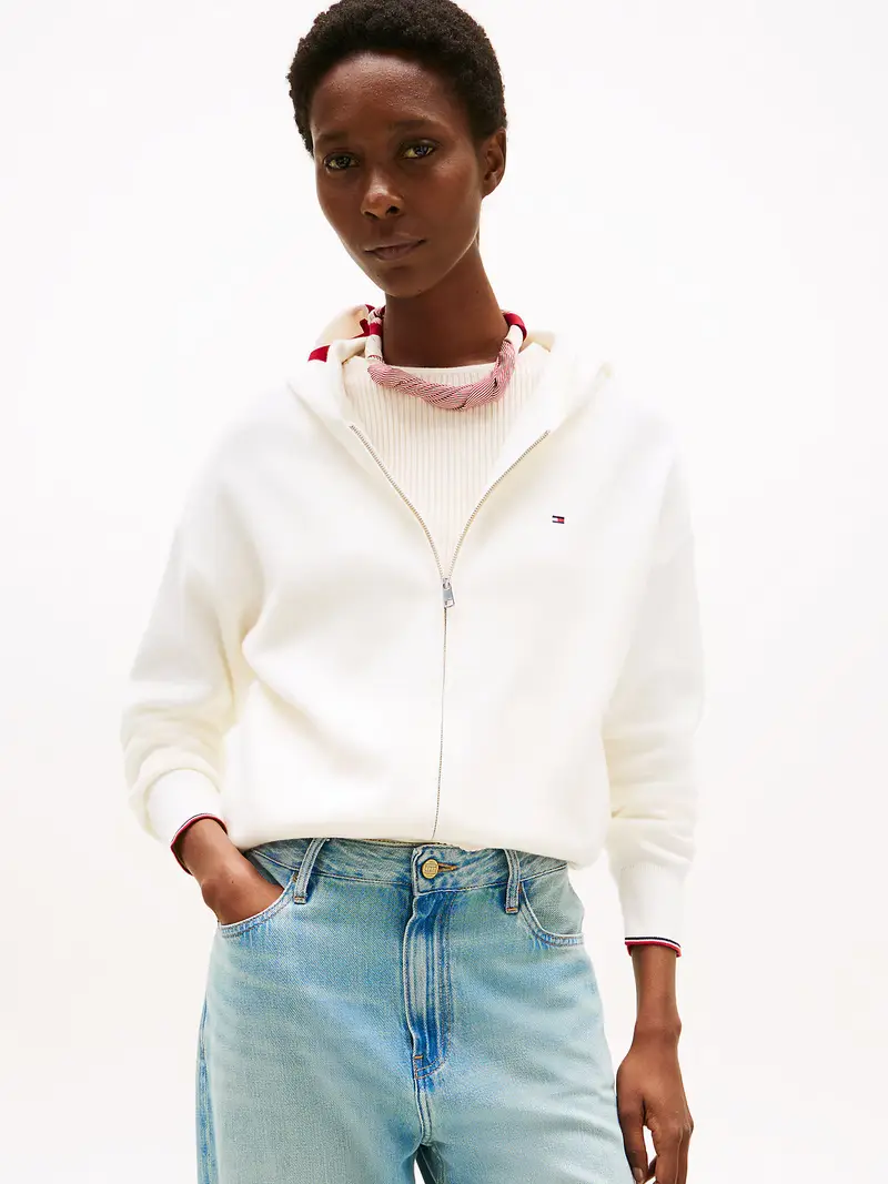 Giacca di felpa bianco lana miniatura 2