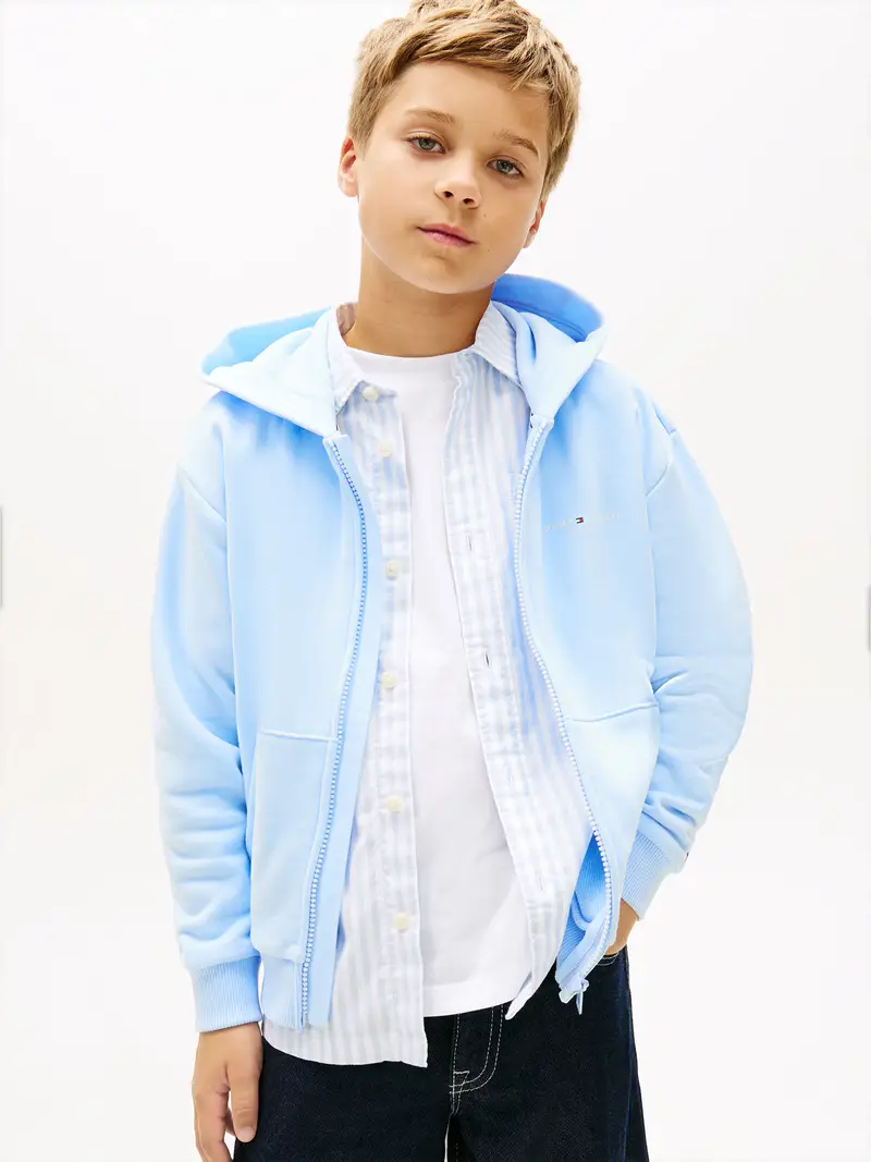 Giacca di felpa blu pastello miniatura 2