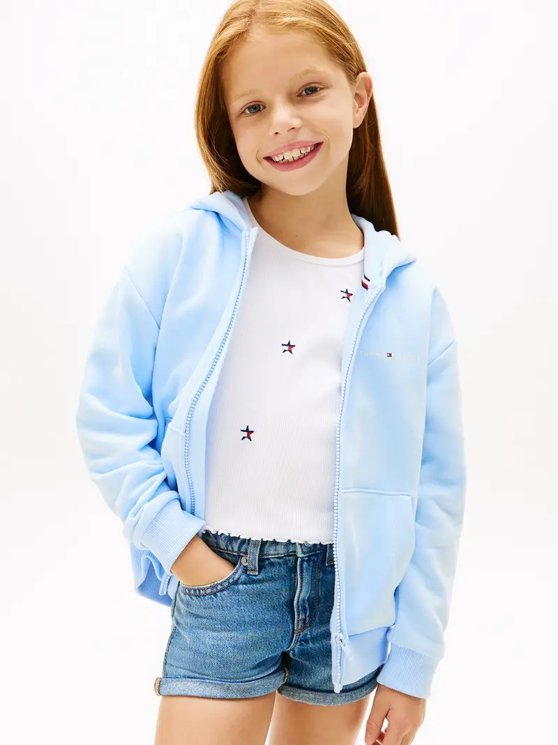 Giacca di felpa blu pastello miniatura 3