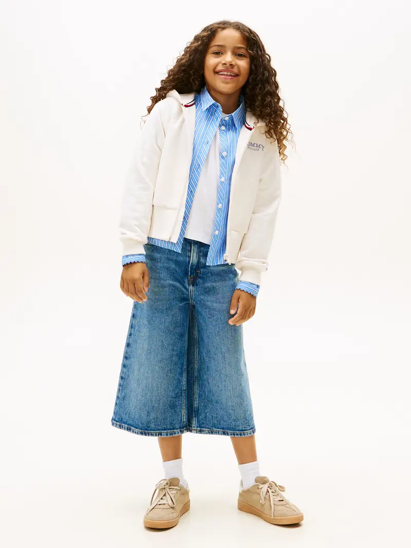 Giacca di felpa blu reale / bianco lana miniatura 3