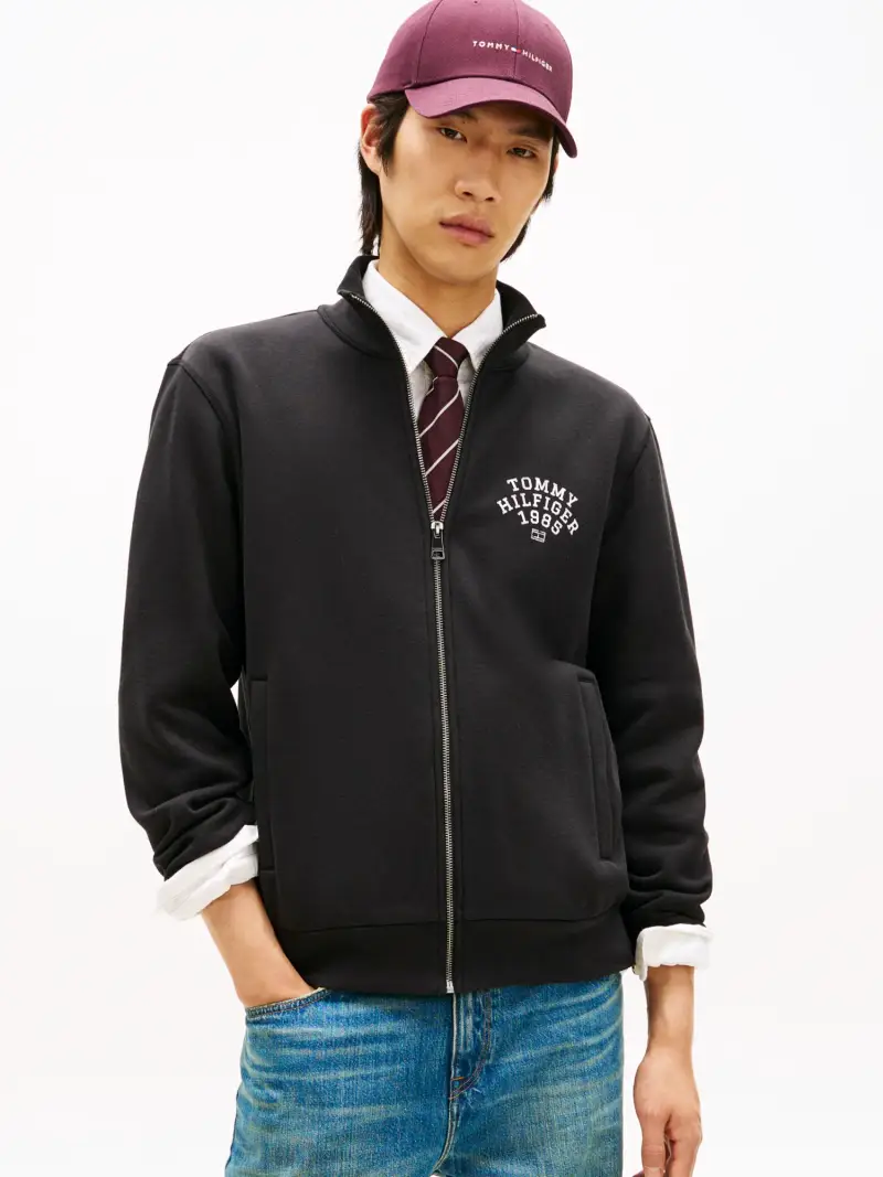 Giacca di felpa nero / bianco miniatura 2