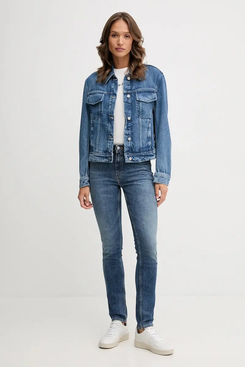 giacca di jeans colore blu WW0WW46485 miniatura 2