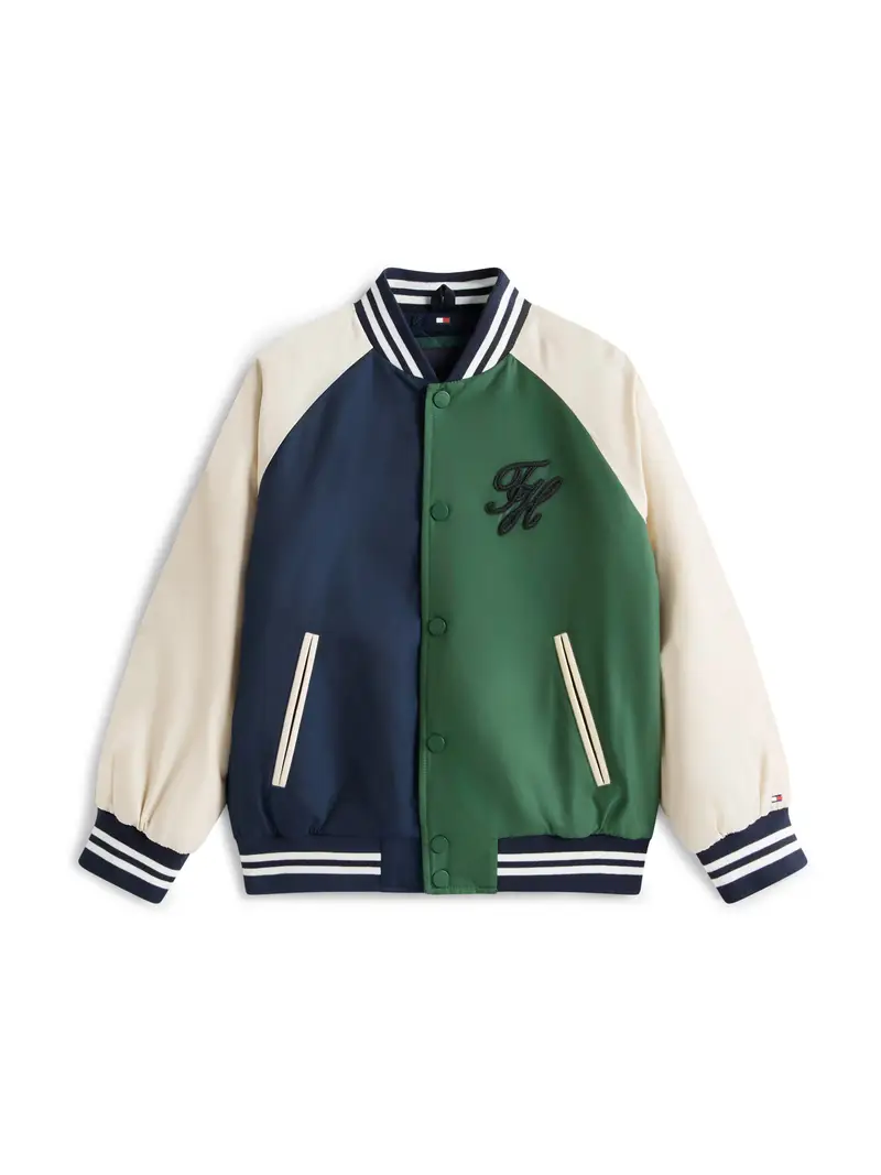 Giacca di mezza stagione beige chiaro / blu scuro / verde